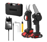 Cisaille électrique sans fil 88VF 21V 0-25mm, ensemble d'outils de coupe scie à Cahinsaw 4 pouces for le travail du bois, ciseaux électriques jardin et vergers