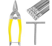 Cisaille pour serre-câbles et clé en T, Deecam pour tendre et couper des serre-câbles en acier inoxydable, avec 10 serre-câbles en acier inoxydable au format 4,6x200MM