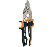 Fiskars Cisaille Aviateur, Coupe Droite, Jusqu'à 40% de puissance en plus, Longueur 25 cm, Acier/Plastique, Noir/Orange, PowerGear, 1027207
