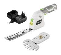 WORKPRO Cisaille Sculpte-Haie Electrique et Taille-Herbes sans Fil 12V, Cisaille à Gazon Batterie 2000mAh avec 2 Lames, Taille Haie Léger pour Coupe, Elagage, Blanc & Gris