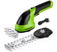 WORKPRO Cisaille Sculpte-Haie et Taille-Herbes sans Fil 7,2V, Cisaille à Gazon avec 2 Lames, Largeur/Longueur de Coupe 10cm/15cm, Taille-Haies Electrique 2 en 1 avec Batterie 2000 mAh, Câble de Charge