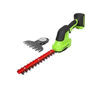 Cisaille sculpte-haies & taille-herbes à batterie 2en1 Greenworks G24SHT (Li-Ion 24V, 2400 coups/min, épaisseur de coupe 8mm, taille-haie de 20cm, taille-herbe de 120mm, sans batterie ni chargeur)