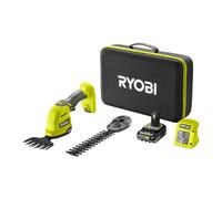 Ryobi Cisaille à gazon / sculpteur RY18GSA-0 18V + batterie 2,0 Ah, chargeur 1,5A et mallette