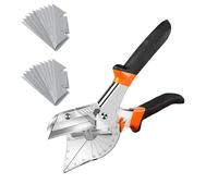 Cisailles à angle,Cisaille à Onglet à Angle 45°-135°,avec 20 Lames de Rechange,Ciseaux à Onglets pour Coupe Angulaire de Moulage et de Garniture,pour une Coupe Précise Plastique,Caoutchouc,Liège,PVC