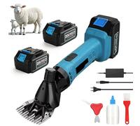 Cisailles à mouton sans fil 600W, Clipper de cisaillement rechargeable professionnel, avec 2 PCS 1300mAh batterie rechargeable, réglable 6 vitesses, unisexe, agriculteurs / propriétaires d'élevage, ci