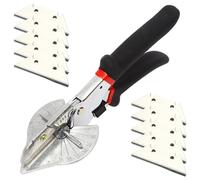 Cisailles à onglets, coupe-onglets multi-angles avec 10 lames - Outil en acier réglable de 45° à 135° pour le moulage de boiseries, l'artisanat et la coupe plastique - Poignée ergonomique antidéra