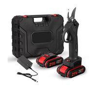 Cisailles de jardin électriques, Sécateur électrique sans fil portable sécateur de branche d'arbre alimenté par batterie rechargeable tondeuses de jardin diamètre de coupe de 25 mm(21V Black 2Battery)
