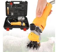 Cisailles électriques 1000 W pour moutons et chèvres - Tondeuse professionnelle pour animaux moutons, chèvres, alpagas, lamas, lapins angoras avec 2400 tr/min et tige flexible(Yellow)