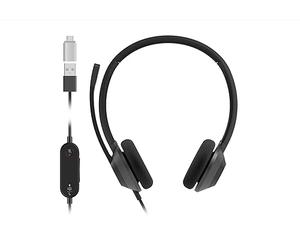 Cisco Casque 322Q USB-C, Casque Filaire Double Supra-auriculaire, contrôleur Microsoft Teams avec USB-C, Finition Noir Carbone, Garantie limitée de 2 Ans (HS-W-322Q-C-USBC).