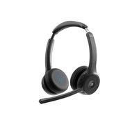 Cisco Casque 722, Casque sans Fil à Deux Oreillettes avec Bouton Webex, Adaptateur Bluetooth USB-A HD, étui Souple, Finition Noir Carbone, Garantie limitée d'un an (HS-WL-722-BUNA-C)