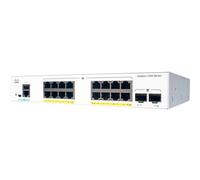 Cisco Catalyst 1000-16P-E-2G-L - Commutateur - Géré - 8 x 10/100/1000 (PoE+) + 8 x 10/100/1000 + 2 x Gigabit SFP (liaison montante) - Montable sur rack - PoE+ (120 W)