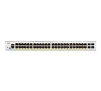 Cisco Catalyst 1200-48P-4X - Commutateur - C3 - intelligent - 48 x 10/100/1000 (PoE+) + 4 x 10 Gigabit SFP+ - Montable sur rack - PoE+ (375 W)