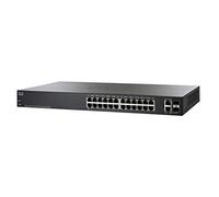 Cisco Commutateur Intelligent SF220-24P avec 24 Ports Fast Ethernet plus 2 liaisons ascendantes Gigabit Ethernet (GbE) plus PoE 180 W, protection à vie limitée (SF220-24P-K9-EU)