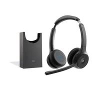 Cisco Casque 722, Casque sans Fil à Deux Oreillettes Bluetooth, Bouton Webex, Adaptateur Bluetooth USB-A HD, Support de Charge, Finition Noir Carbone, Garantie limitée d'un an (HS-WL-722-BUNAS-C)