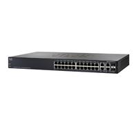 Cisco Small Business SF300-24PP - Commutateur - C3 - Géré - 24 x 10/100 (PoE+) + 2 x SFP Gigabit combiné + 2 x 10/100/1000 - de bureau, Montable sur rack - PoE+ (180 W)