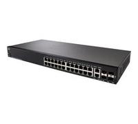 Cisco Commutateur géré SF350-24, combine 24 Ports 10/100 avec 4 Gigabit Ethernet (GbE) SFP, protection à vie limitée (SF350-24-K9-EU)
