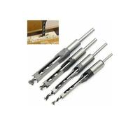 Ciseau à bois Jeu de 4 forets à trou carré, burins creux en acier, ensemble d'outils de travail du bois (1/4 -1/2 - 5/16 - 3/8