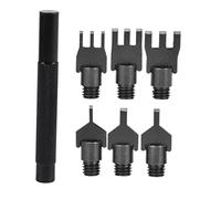 Ciseau à pointe plate en acier au carbone pour perçage d’espacements dans le cuir, outil de sculpture sur cuir DIY avec têtes interchangeables, outil de perforation de ceintures