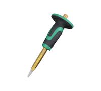 Ciseau de maçonnerie de 250 mm avec protège-main, burin à froid à tête pointue pour démolition et sculpture, outil de construction en alliage d'acier avec poignée en caoutchouc