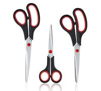 Ciseaux 3 pièces ensemble de ciseaux à papier à coudre bureau poignée douce et confortable ciseaux scolaires en acier inoxydable