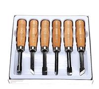 Ciseaux à Bois avec ciseau à bois 6pc acier au carbone sk5 Ciseaux à Bois Bricolage outils de sculpture sur bois pour la menuiserie de sculpture sur bois tailler les bords