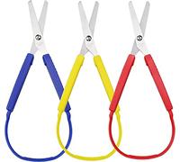 Ciseaux à Boucle,3 PCS Ciseaux à Ouverture Automatique SéCurité Grip Adaptés aux Facile Tenir Enfant Coupe Poignées à Ouverture Mini Ciseaux à Prise Facile Droit