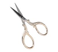 Ciseaux à Broder avec étui en Cuir, Coupe de Précision (Doré + ciseaux) | Acier inoxydable, poignée confortable, main gauche ou droite, coupe quotidienne