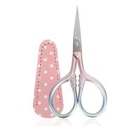 Ciseaux à broder petit acier inoxydable artisanat ciseaux fil à coudre fabriqué à la main 1 pièce FAUX CUIR ciseaux housse pour petits ciseaux tranchants (Rose)