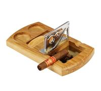 Ciseaux à cigares en bois massif avec double ouverture, coupe-guillotine de bureau, pour père ou petit ami, lames en acier inoxydable de qualité supérieure pour une coupe de précision