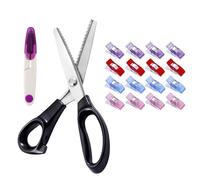 Ciseaux À Cranter, Ciseaux Cranteurs pour Couture, Ciseaux À Denteler Cranteurs De Couture, Ciseaux Cranteurs Couture avec Coupe-Fil, avec 12 Pince Couture Et 1 Ciseaux en U Au Point De Croix