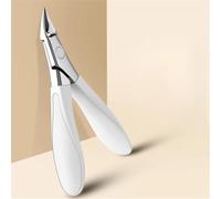 Ciseaux à cuticules en acier inoxydable, coupe-ongles à pointe incurvée, outils professionnels pour nail art, ciseaux à ongles, blanc