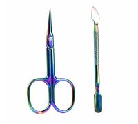 Ciseaux à Cuticules Professionnels en Acier Inoxydable, Ciseaux à Cuticules Coupe et Acier Inoxydable Manucure avec Pointe Fine et Incurvée, pour Ongles Sourcils Cils Poils du Nez Oreilles, Manucure