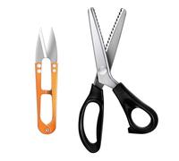 Ciseaux à denteler, Cranteurs de Couture pour Tissu Qualité Professionnelle, Ensemble Zigzag Professionnels, Espacement de 5mm, 23cm, Negru