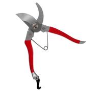 Ciseaux à Élaguer Courbés pour Branches, Acier Trempé Rouge | Poignée Ergonomique Rainurée Antidérapante, Coupe Rapide et Précise, pour Rosiers, Petits Arbres, Floristes