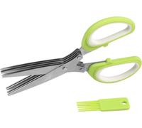 ciseaux à herbes de cuisine à 5 lames en acier inoxydable | Ciseaux multi-usages avec brosse de nettoyage | Ciseaux de cuisine universels à 5 lames en acier inoxydable | Coupe-herbes | Ciseaux à légum