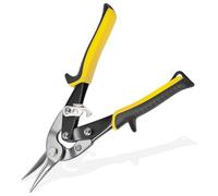 Ciseaux à métaux 26 cm en acier au chrome vanadium - Ciseaux droits avec poignée antidérapante - Cisaille à tôle traversante - Kit professionnel pour la fabrication de carrosserie, les cloisons sèches