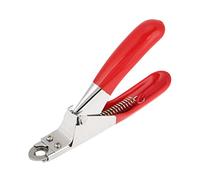 Ciseaux à ongles pour animaux de compagnie, griffe de griffe en acier inoxydable avec protection, coupe-action de printemps pour chiens chats, conception ergonomique, coupe-ongles (Rouge)