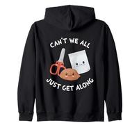Ciseaux à Papier Kawaii Rock Funny Can't We All Just Get Along Sweat à Capuche