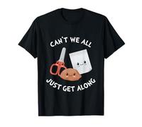 Ciseaux à Papier Kawaii Rock Funny Can't We All Just Get Along T-Shirt