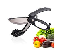 Ciseaux à Salade, Salad Scissors Multifonctionnels Ciseaux à Salade de Cuisine Robustes Ciseaux à Salade en Acier Inoxydable Hachoir pour Outil de Coupe de Cuisine