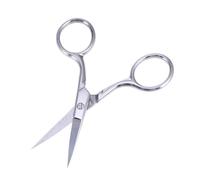 Ciseaux à Sourcils Argenté à Pointes Courbes en Acier Inoxydable | Grandes Ouvertures Doigts, Poignée Ergonomique, Résistance à Rouille, Coupe Précise des Poils