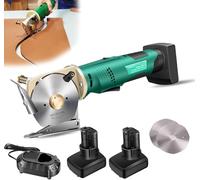 Ciseaux à Tissu électriques avec Verrou De Sécurité Et 2 Têtes De Coupe Cutter Rotatif électrique pour L’Artisanat Couture De Carton en Cuir, Cutting Height≤33mm
