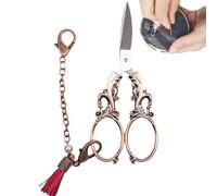 Ciseaux à tricoter, ciseaux vintage - Petits ciseaux artisanaux - Crochet rétro de style européen avec chaîne, outil de bricolage pour œuvres d'art, broderie et