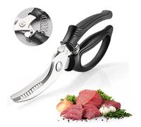 Ciseaux à volaille pointus en acier inoxydable pour viande avec poignée de verrouillage, poignée en plastique antidérapante et ressort, poisson, légumes et barbecue