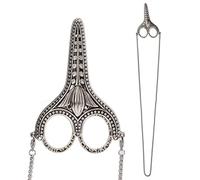 Ciseaux, Ciseaux à Coudre en Acier Pointus Petite Broderie avec Couvercle Couture Chaîne Vintage Argent Bauhinia Inoxydable