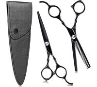 Ciseaux Coiffure,3pcs Kit Ciseaux Coiffure Professionnel Ciseaux Effileur Avec Etui De Protection,6,7 Pouces Ciseaux Desepaississant Cheveux Pour Débutant Maison Salon.[S4]
