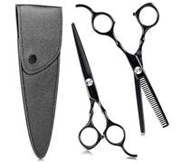 Ciseaux Coiffure, 3Pcs Kit Ciseaux Coiffure Professionnel Ciseaux Effileur avec Etui de Protection, 6,7 Pouces Ciseaux Desepaississant Cheveux pour Débutant Maison Salon