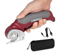 Ciseaux Couture Tissu 4.2V, Cutter Rotatif Électrique VLOXO avec Boîte de Rangement et Lame Tranchante, Puissant pour Tissu, Carton, Tapis, Cuir et Feutre