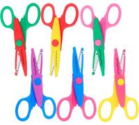 Ciseaux Crantés Enfant,Ciseaux Enfants 3 Ans,Ciseaux Dentelés,Ciseaux Cranteurs Papier Enfant,Ciseaux Scrapbooking,Ciseaux Cranteurs Couture,6x Ciseaux Zigzag Pour Décoration Photo Papier