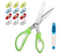 Ciseaux Cranteurs Couture Stainless, Ciseaux à Denteler Cranteurs de Couture, Ciseaux Zigzag Professionnels, Ciseaux Couture Zig Zag avec Coupe-Fil, 12 Pinces pour Couture, Papier, Loisirs